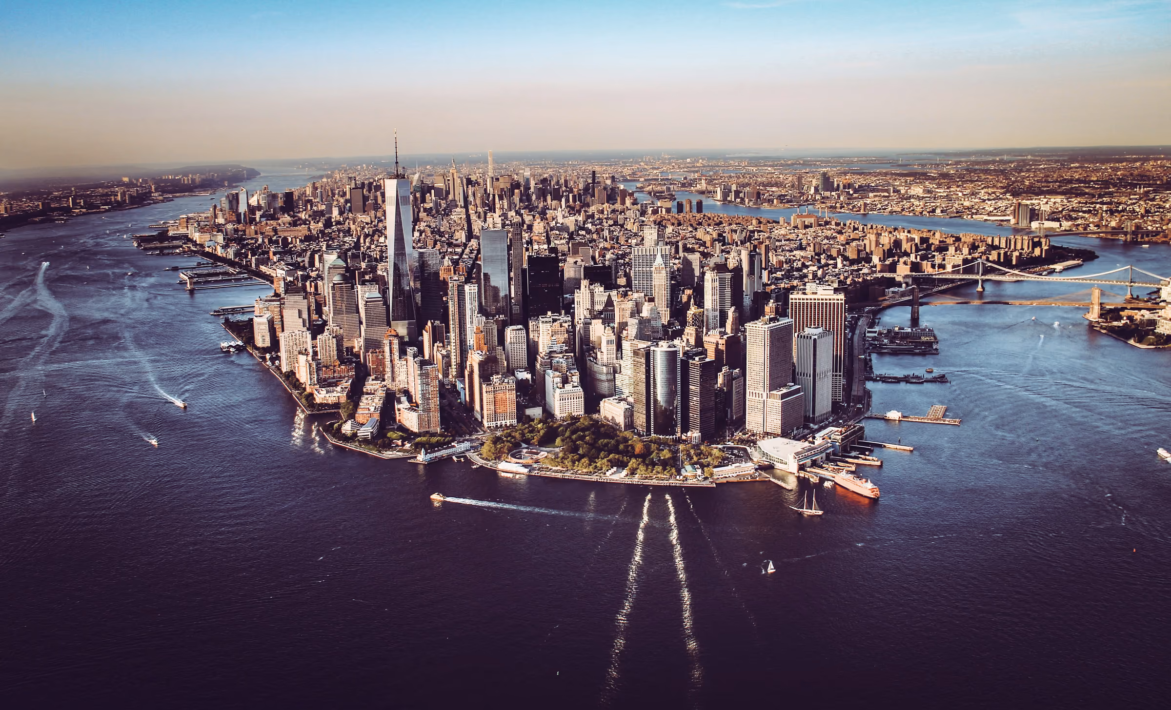 Aerial view of Lower Manhattan